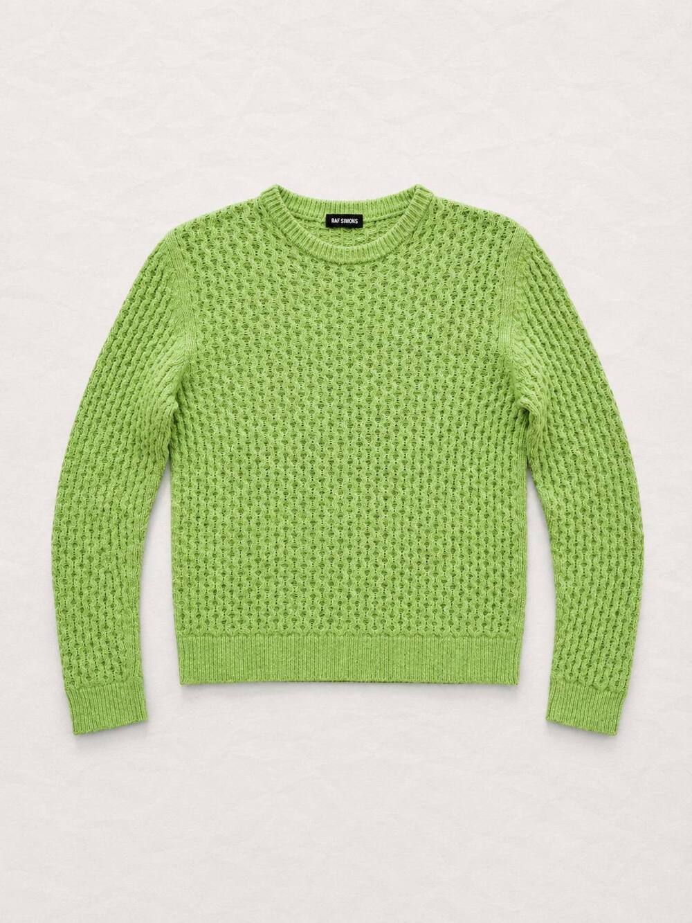 Raf Simons Merino Wool Open-Knit Sweater Green Size M